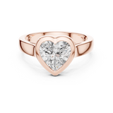 Gold Jewelry L36-3, Heart center stone, Rose Gold, view 4