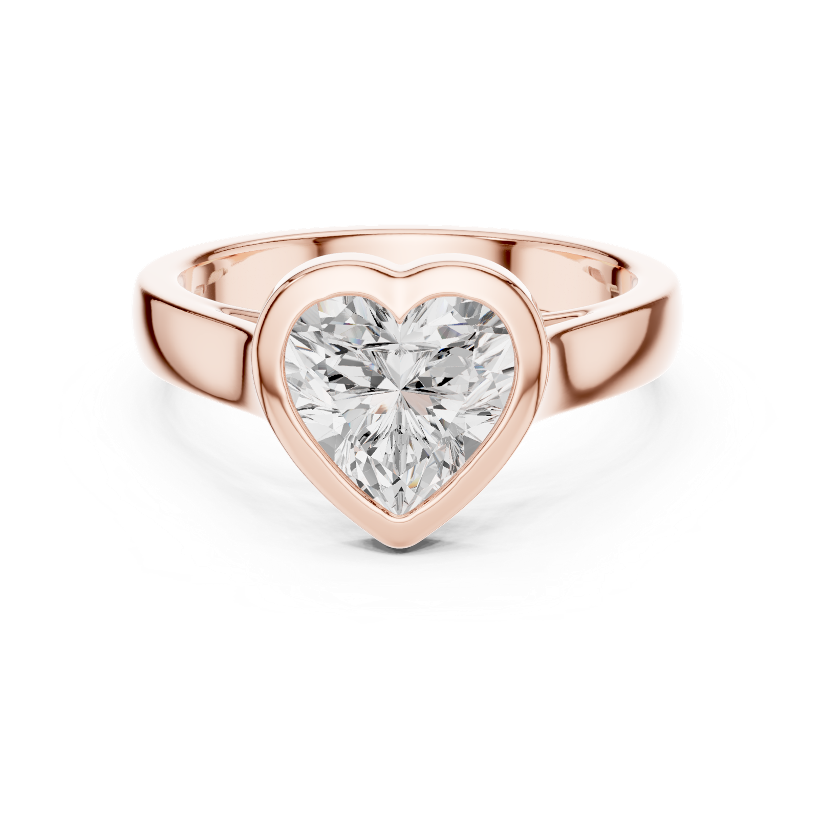Gold Jewelry L36-3, Heart center stone, Rose Gold, view 4