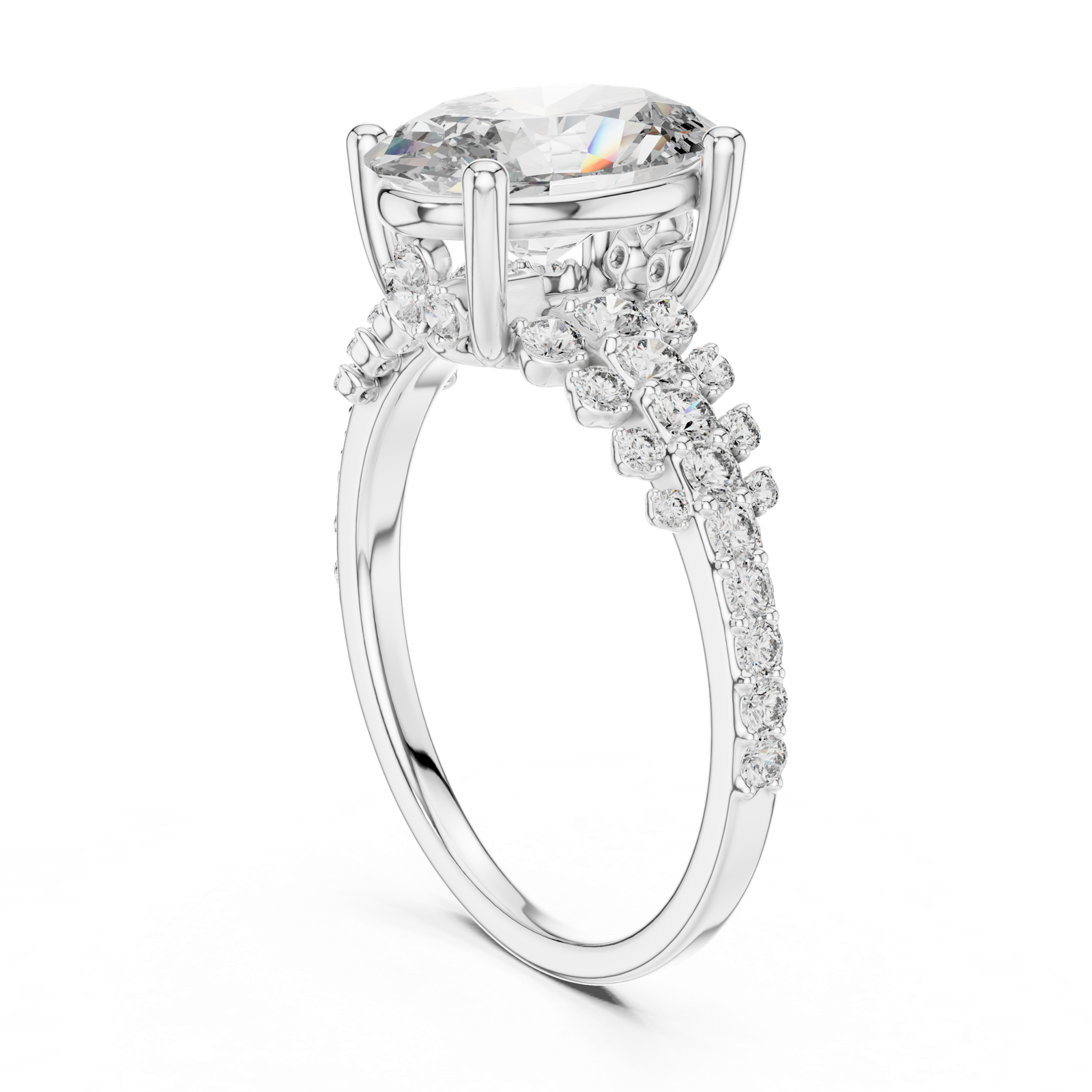 Gold Ring DDLR-060, White Gold, view 1