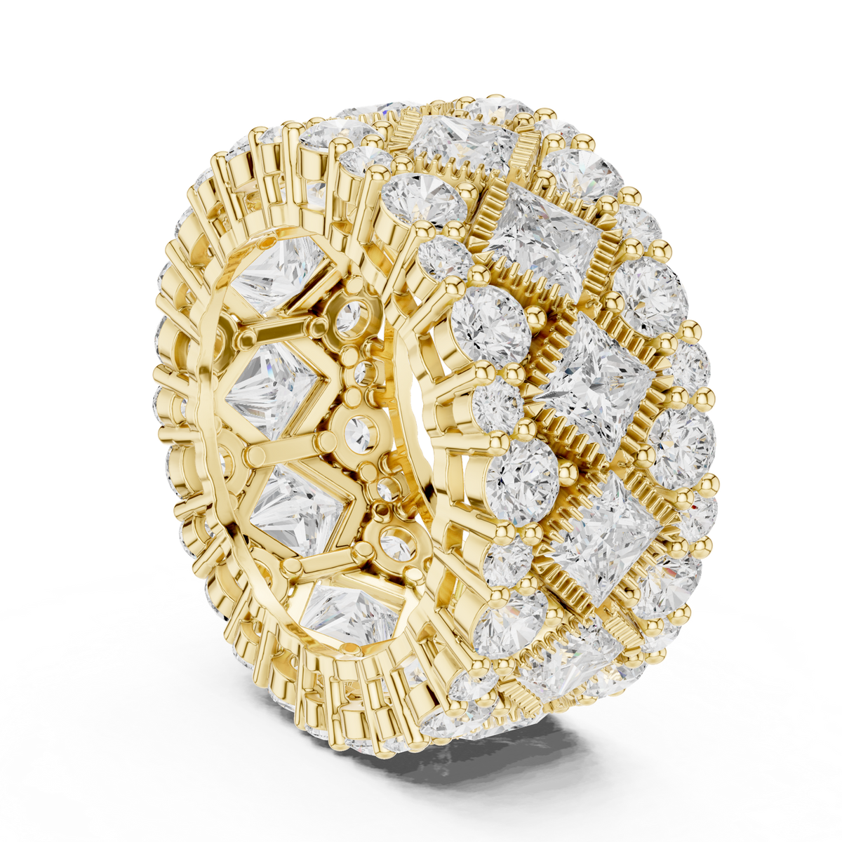 14K Solid Gold Lab Diamond Eternity Ring, Yellow Gold, view 1