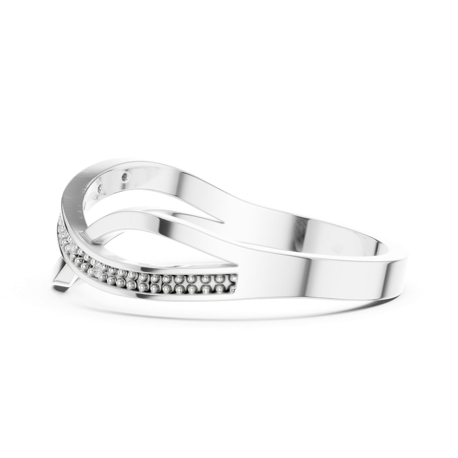 Gold Ring DDLR-738, White Gold, view 3