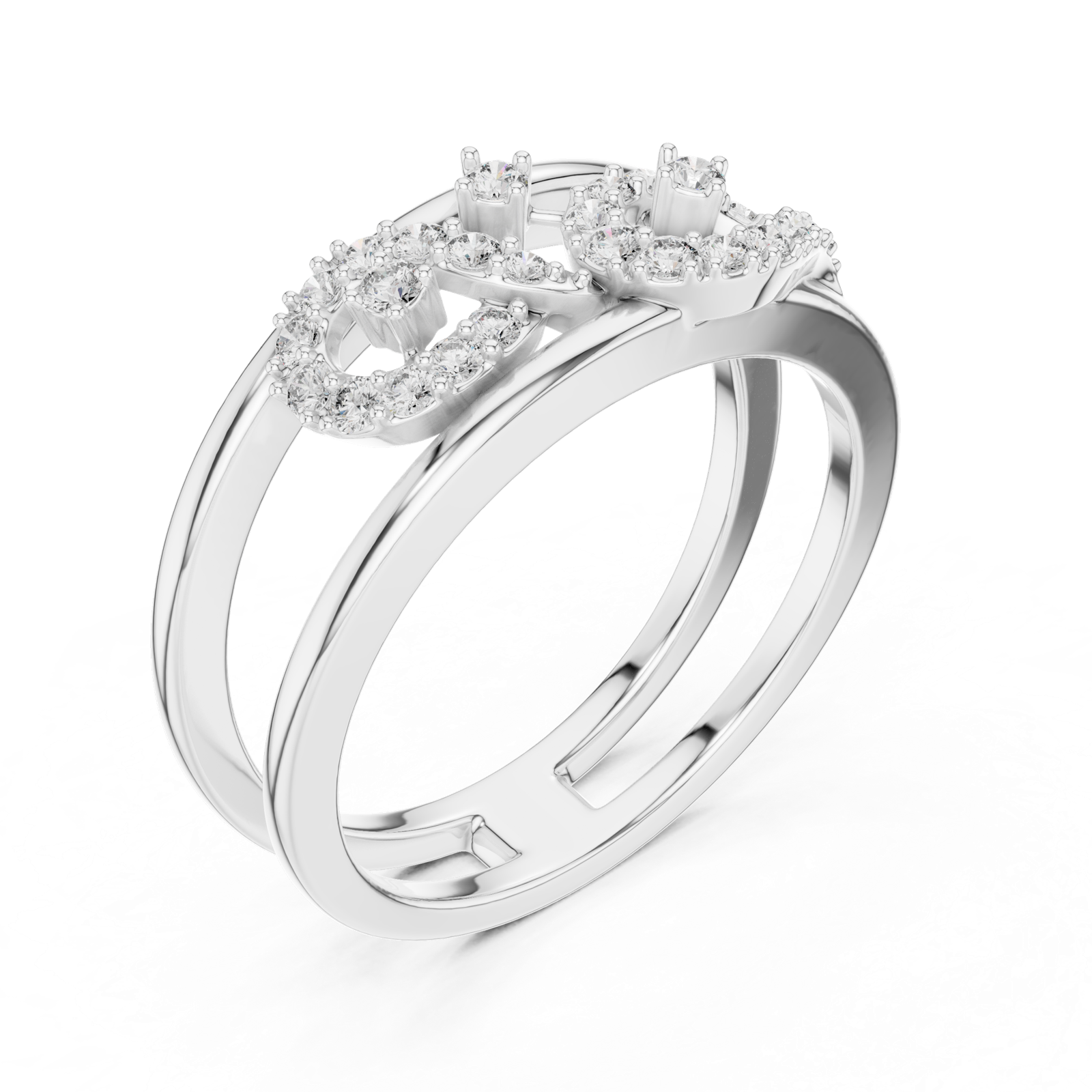 Gold Ring LR-01 (72), White Gold, view 2