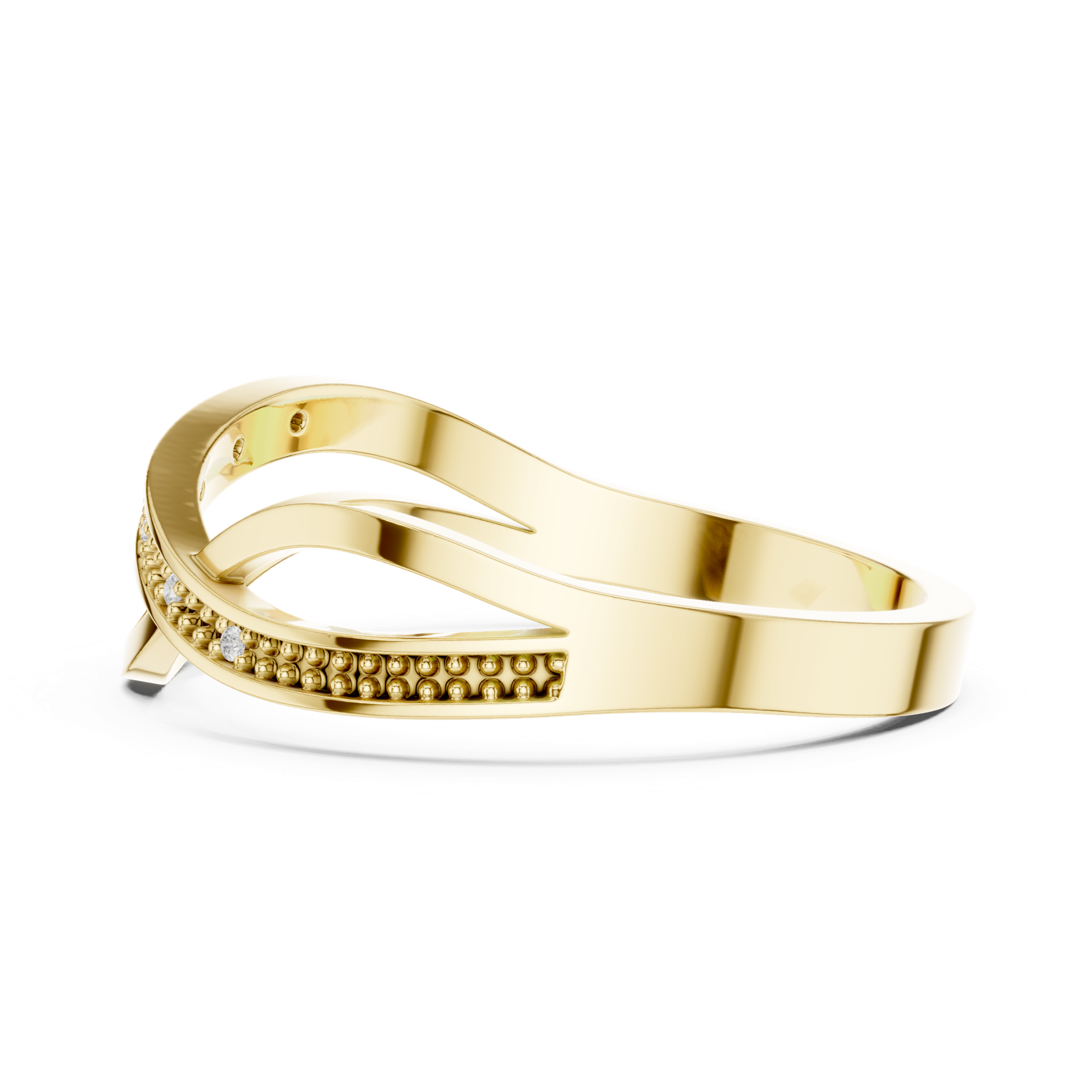 Gold Ring DDLR-738, Yellow Gold, view 3