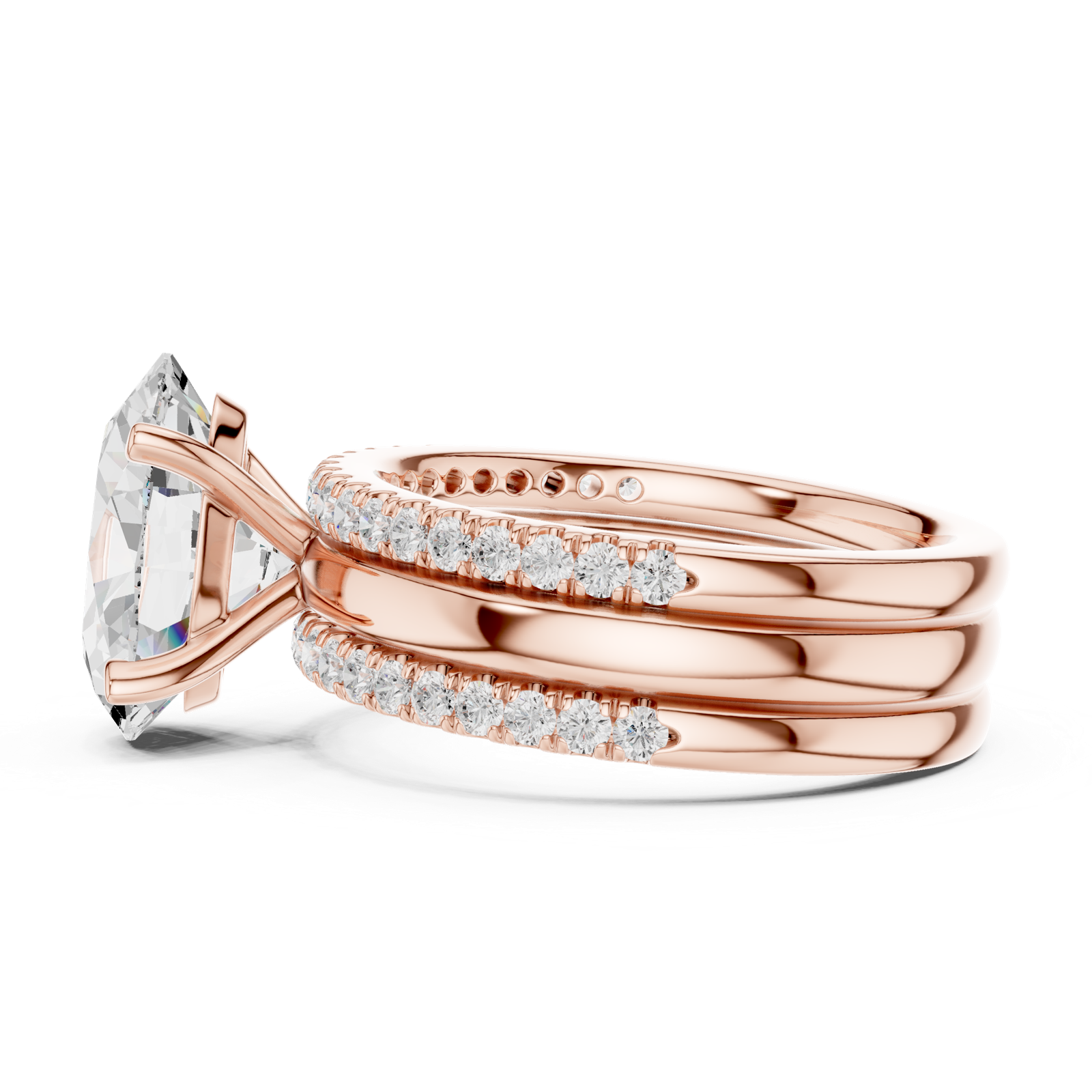 Gold Ring DDLR-948, Rose Gold, view 3