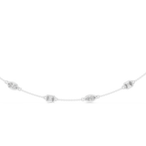 14K Solid Gold Lab Diamond Tennis Necklace, White Gold, view 4