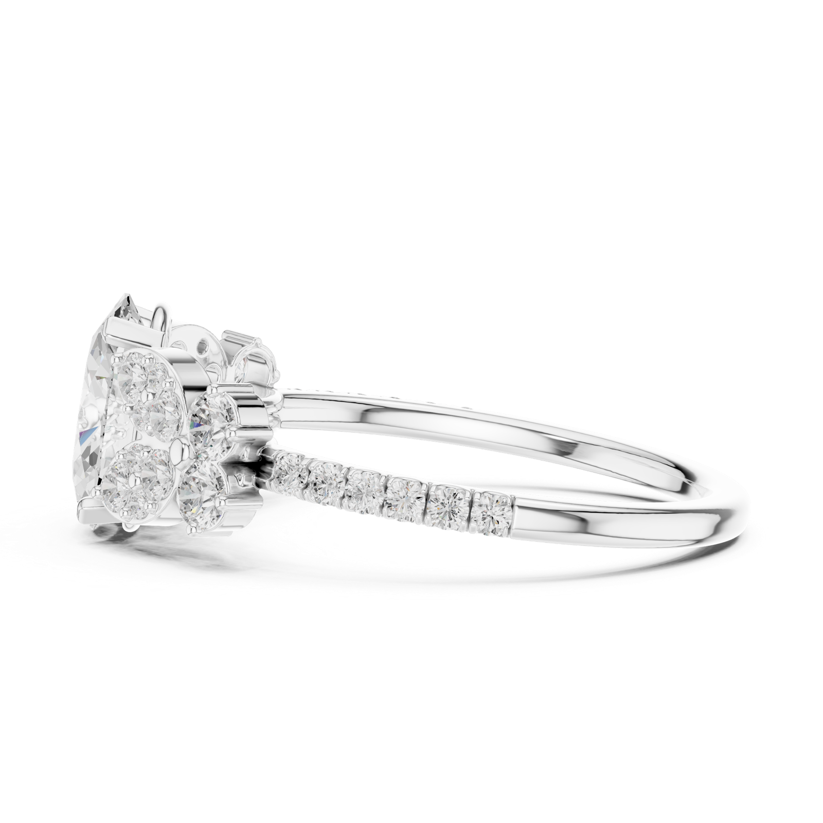 Gold Ring DDLR-1052, White Gold, view 3