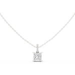 Gold Jewelry DDPO-009, Princess center stone, White Gold