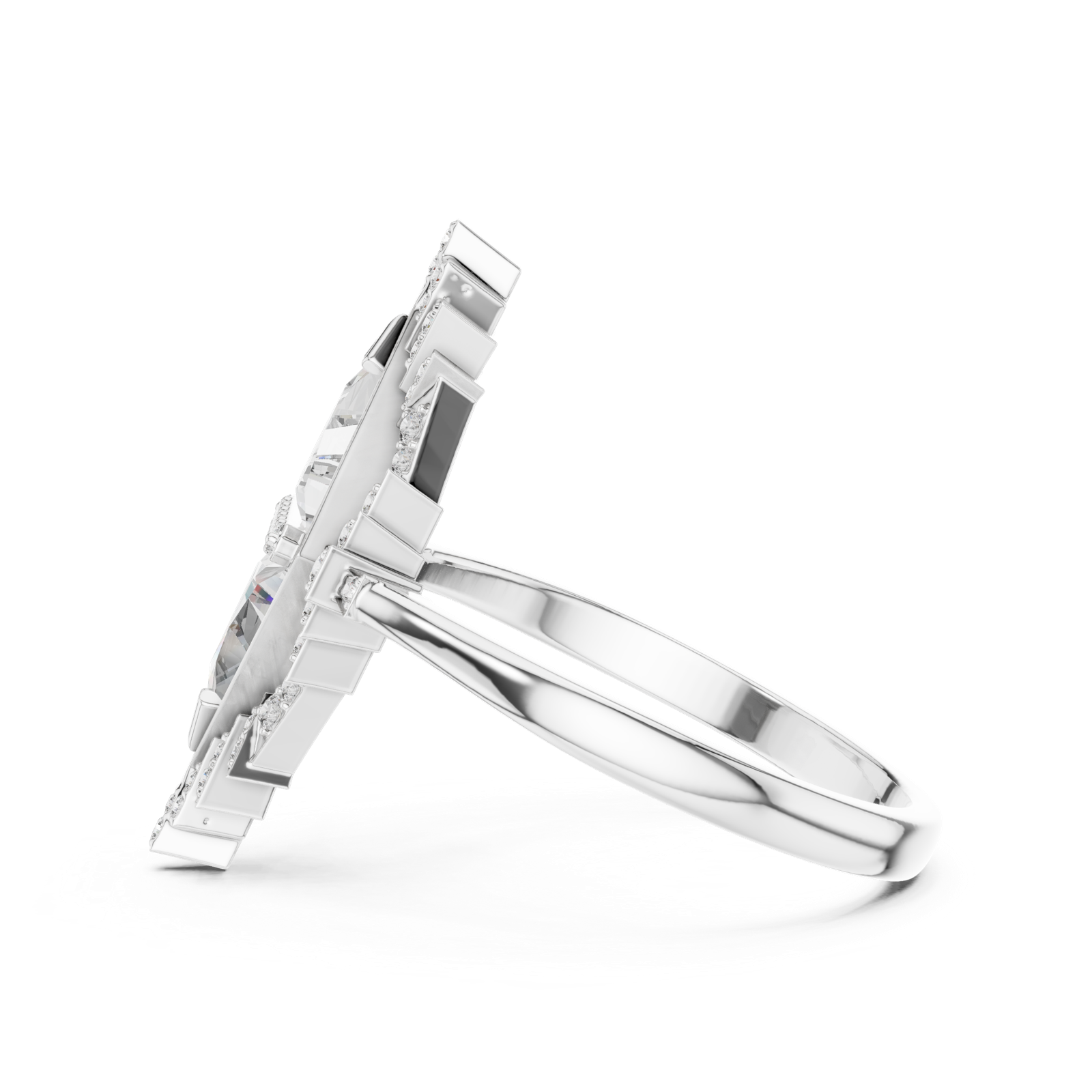 Gold Ring 00001L (2), White Gold, view 3