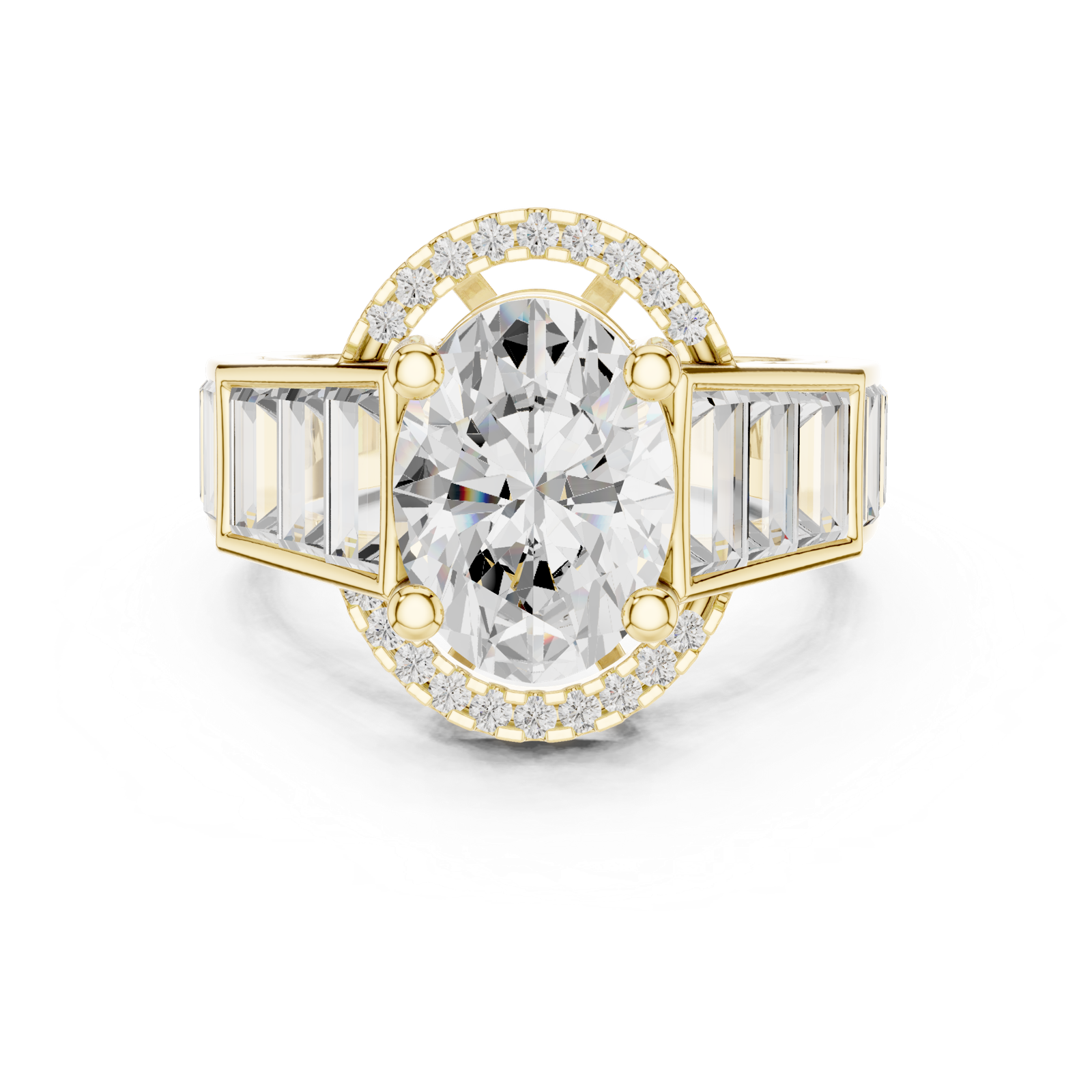 Gold Ring DDLR-343, Yellow Gold, view 4