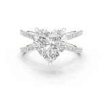Gold Jewelry L36-25, Heart center stone, White Gold
