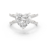 Gold Jewelry L36-25, Heart center stone, White Gold