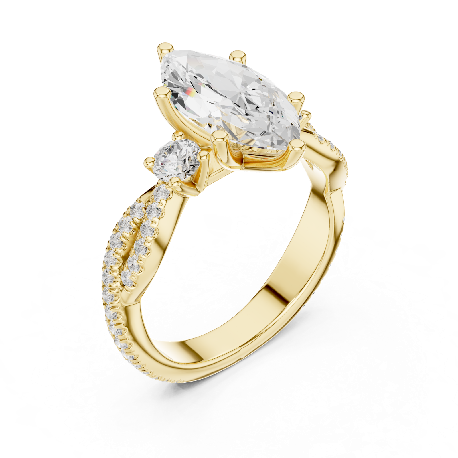 Gold Ring DDLR-1035, Yellow Gold, view 2