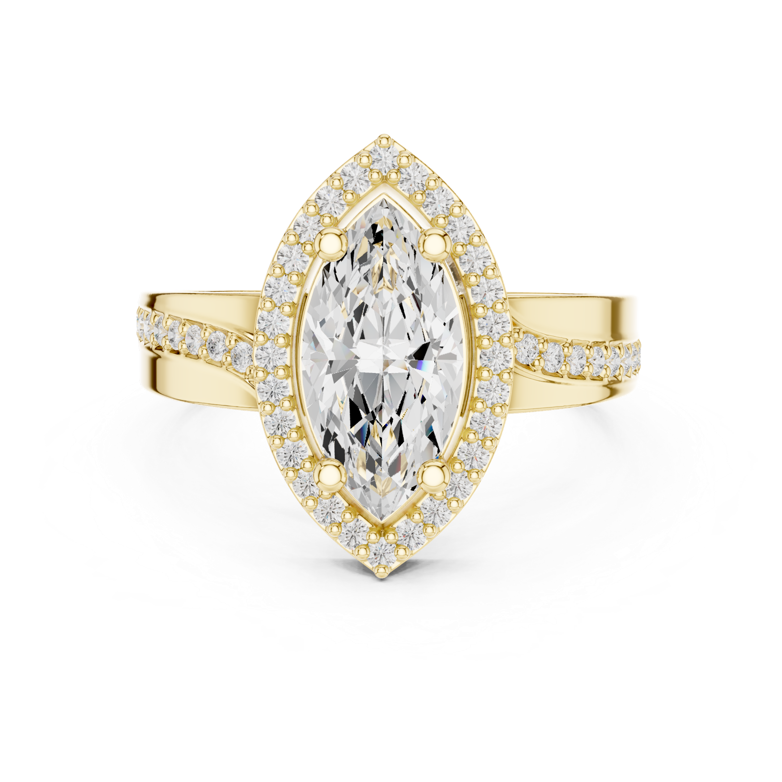 Gold Ring DDLR-355, Yellow Gold, view 4