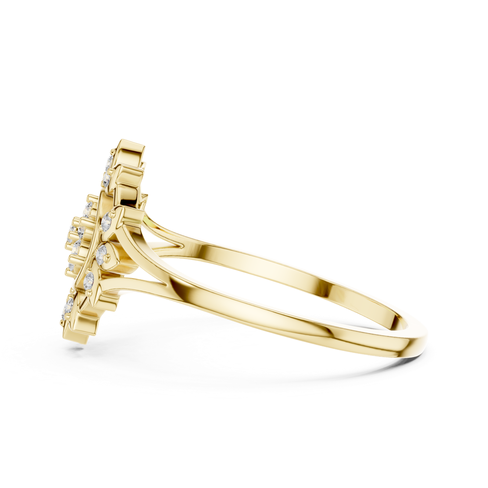 Gold Ring DR-6279, Yellow Gold, view 3