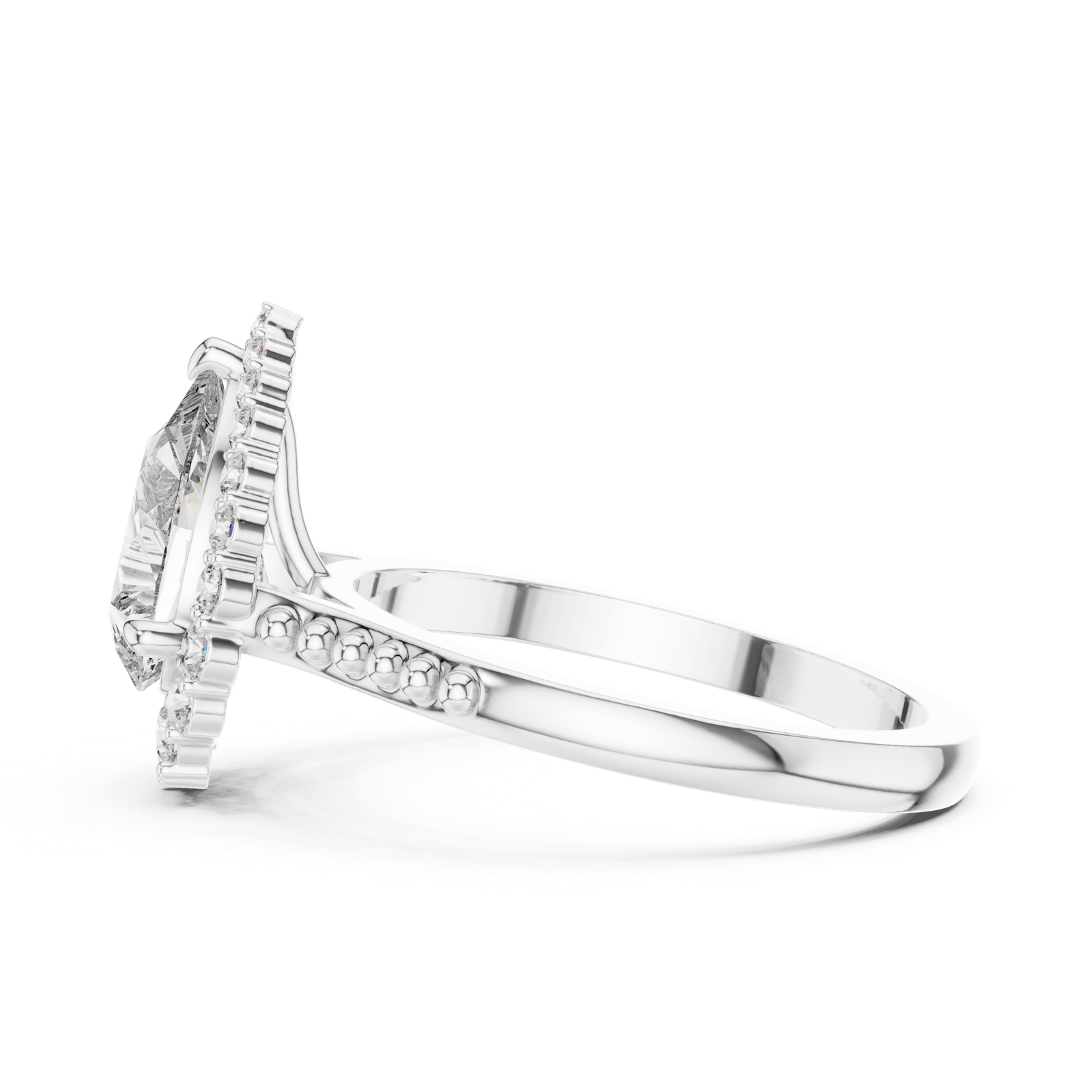 Gold Pendant 9-10028L_29, White Gold, view 3