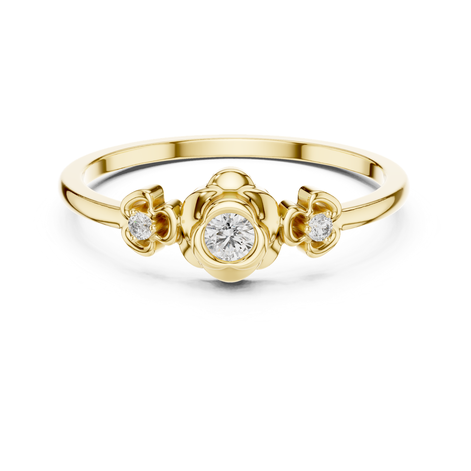Gold Ring DR-6261, Yellow Gold, view 4