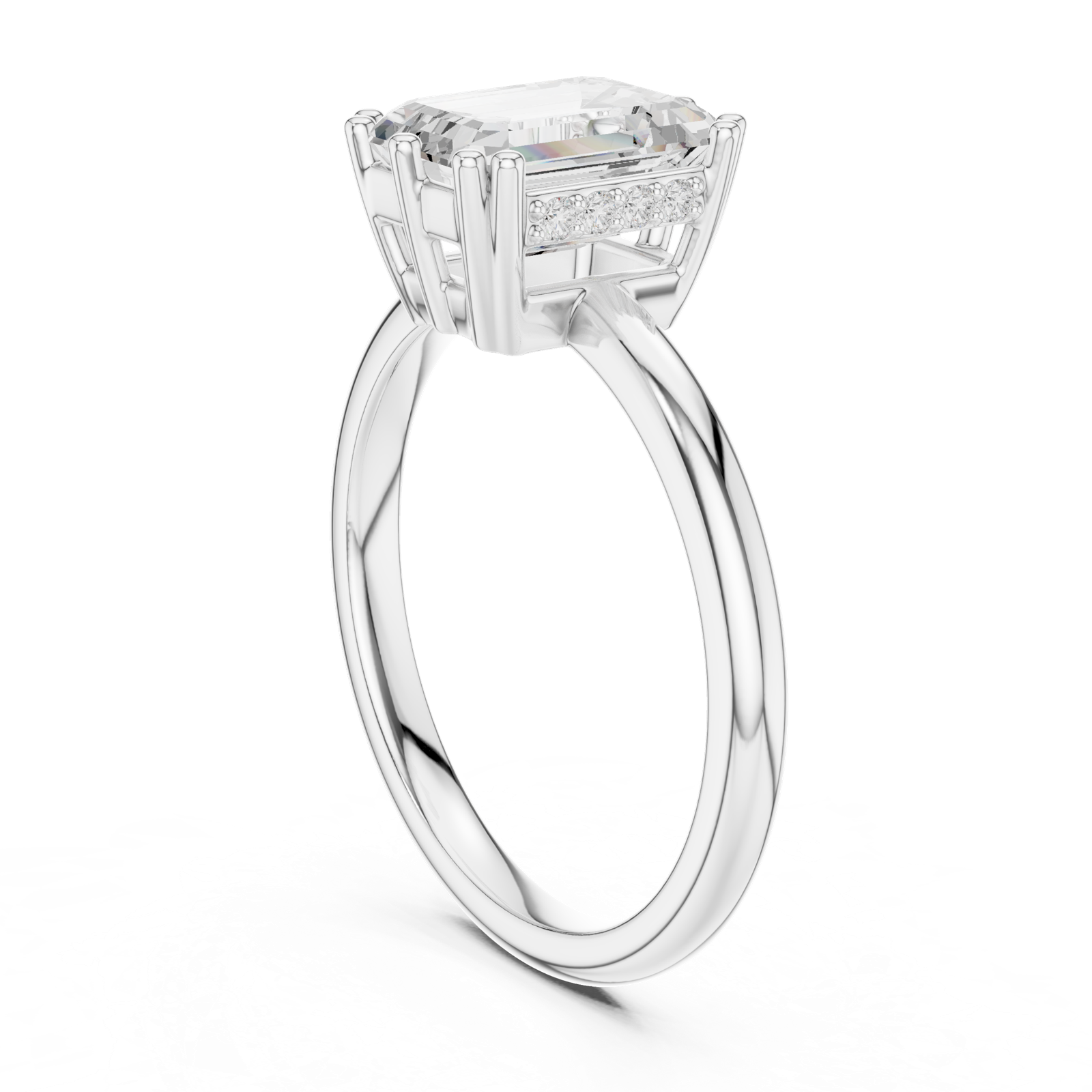 Gold Ring DDLR-925, White Gold, view 1