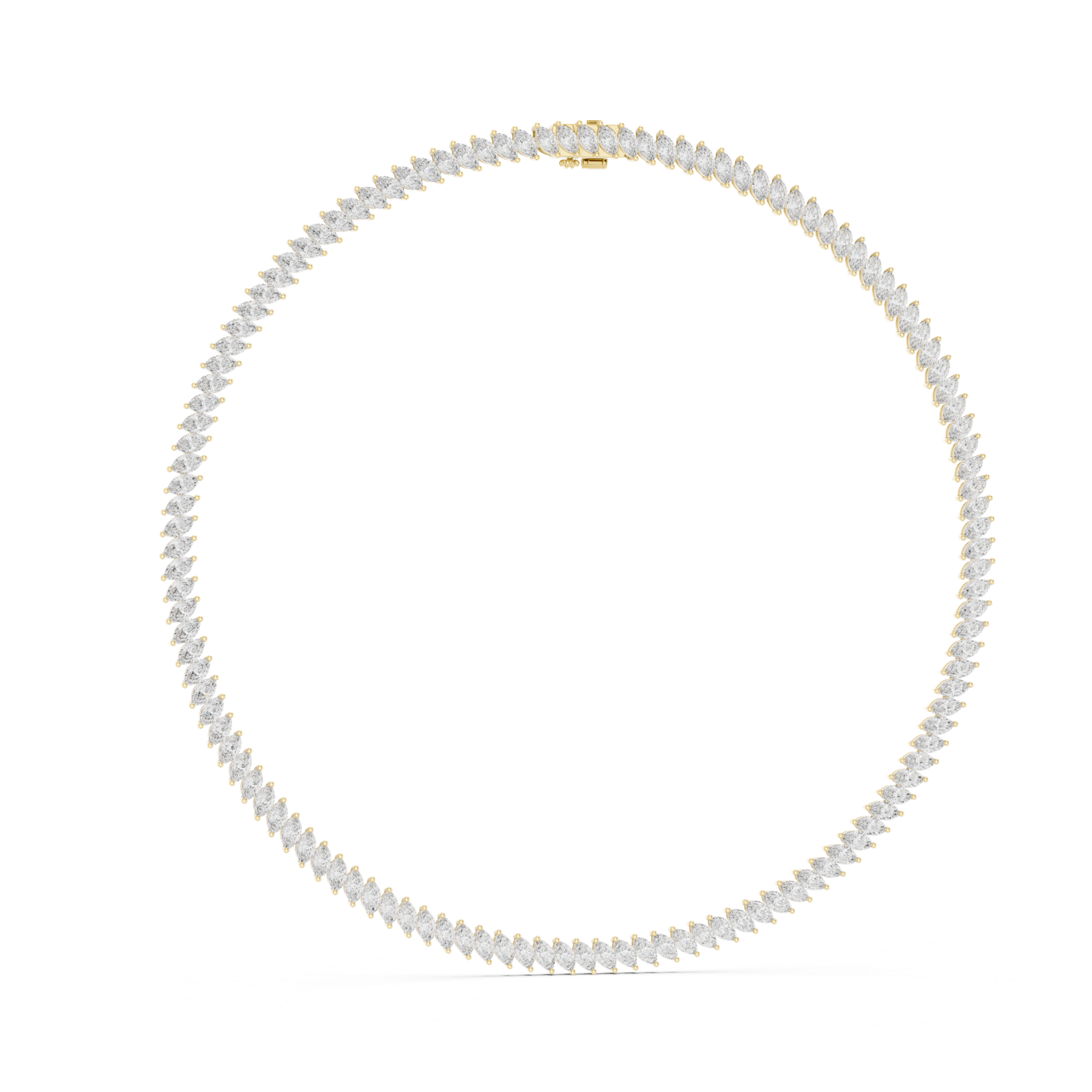 14K Solid Gold Lab Diamond Tennis Necklace, Yellow Gold, view 1