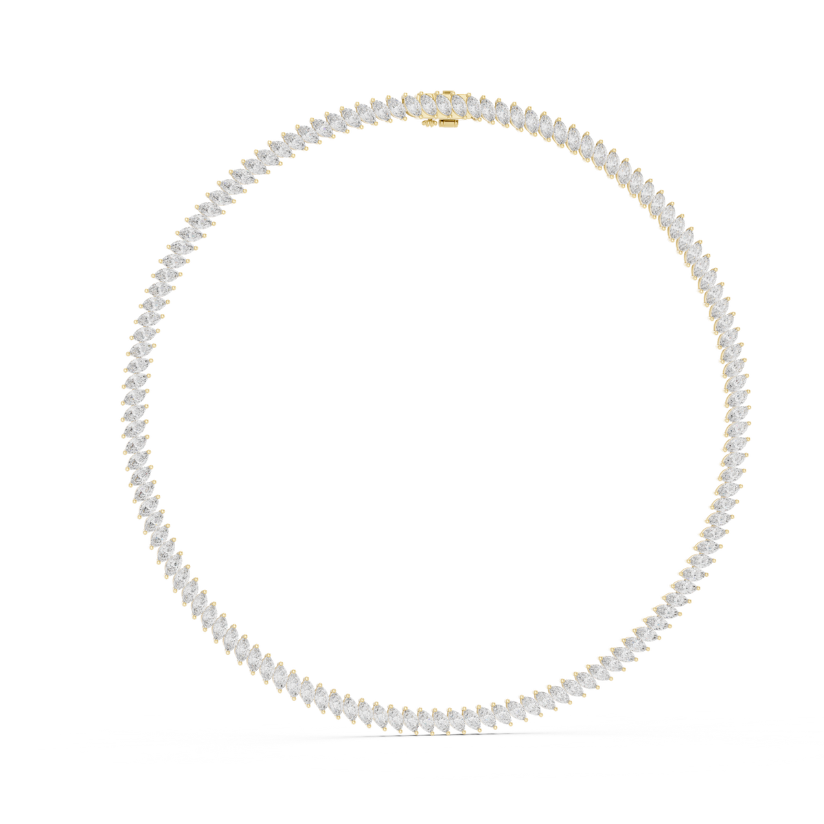 14K Solid Gold Lab Diamond Tennis Necklace, Yellow Gold, view 1