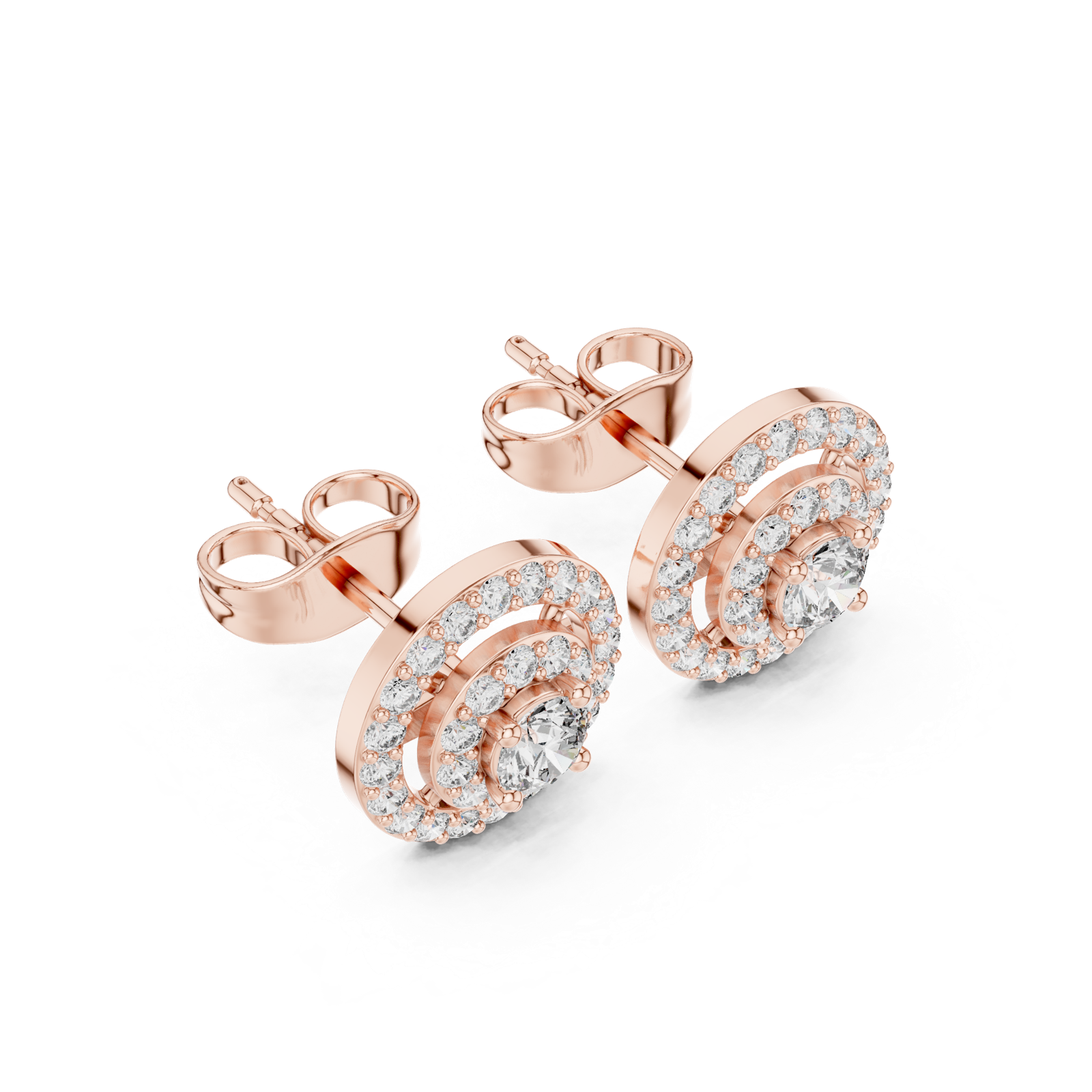 Gold Earrings 3-10008E_120_A_S, Rose Gold, view 2