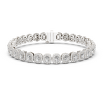 14K Solid Gold Lab Diamond Bracelet, White Gold