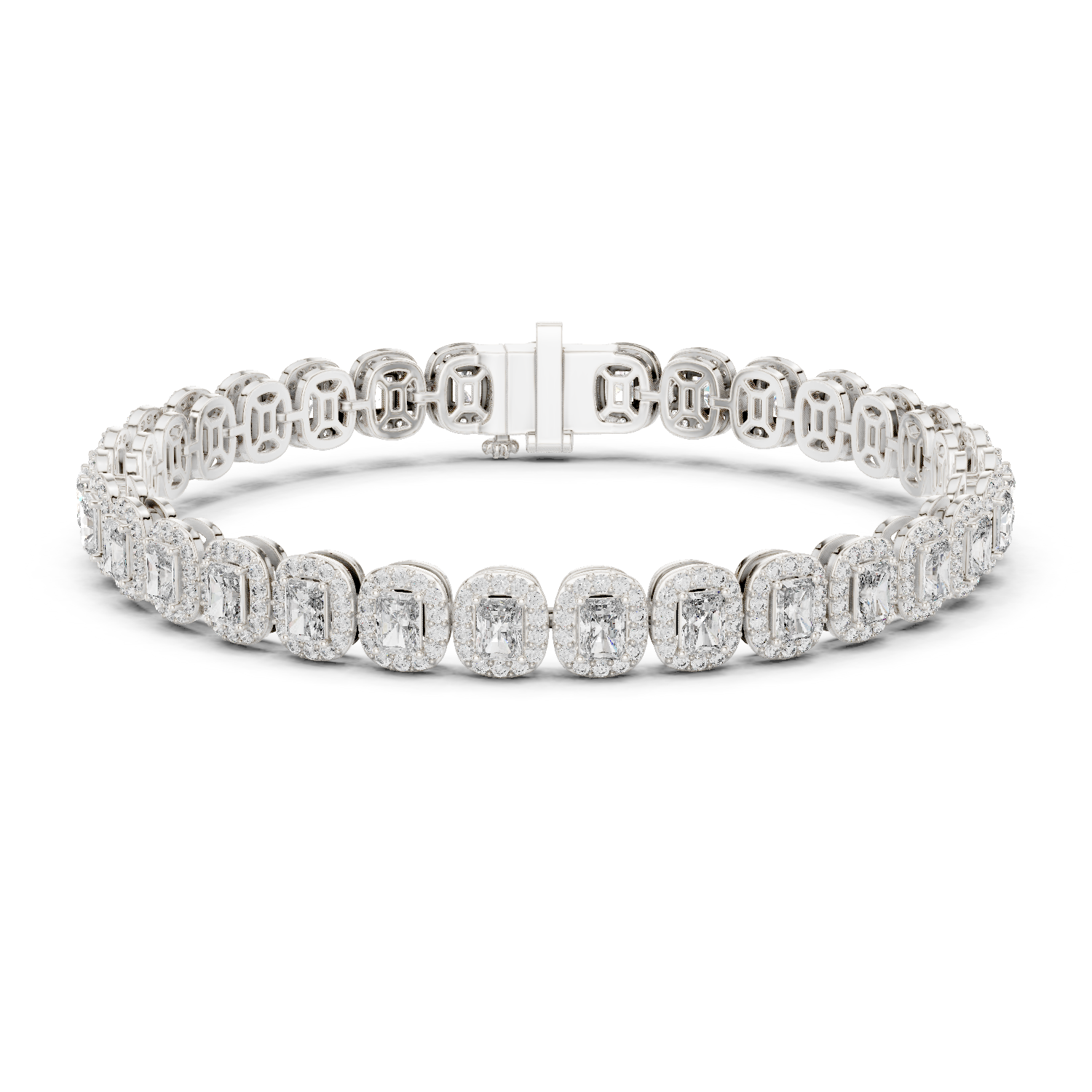 14K Solid Gold Lab Diamond Bracelet, White Gold