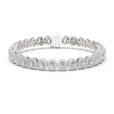 14K Solid Gold Lab Diamond Bracelet, White Gold
