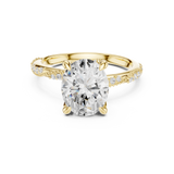 Gold Ring DDLR-167, Oval center stone, Yellow Gold, view 4