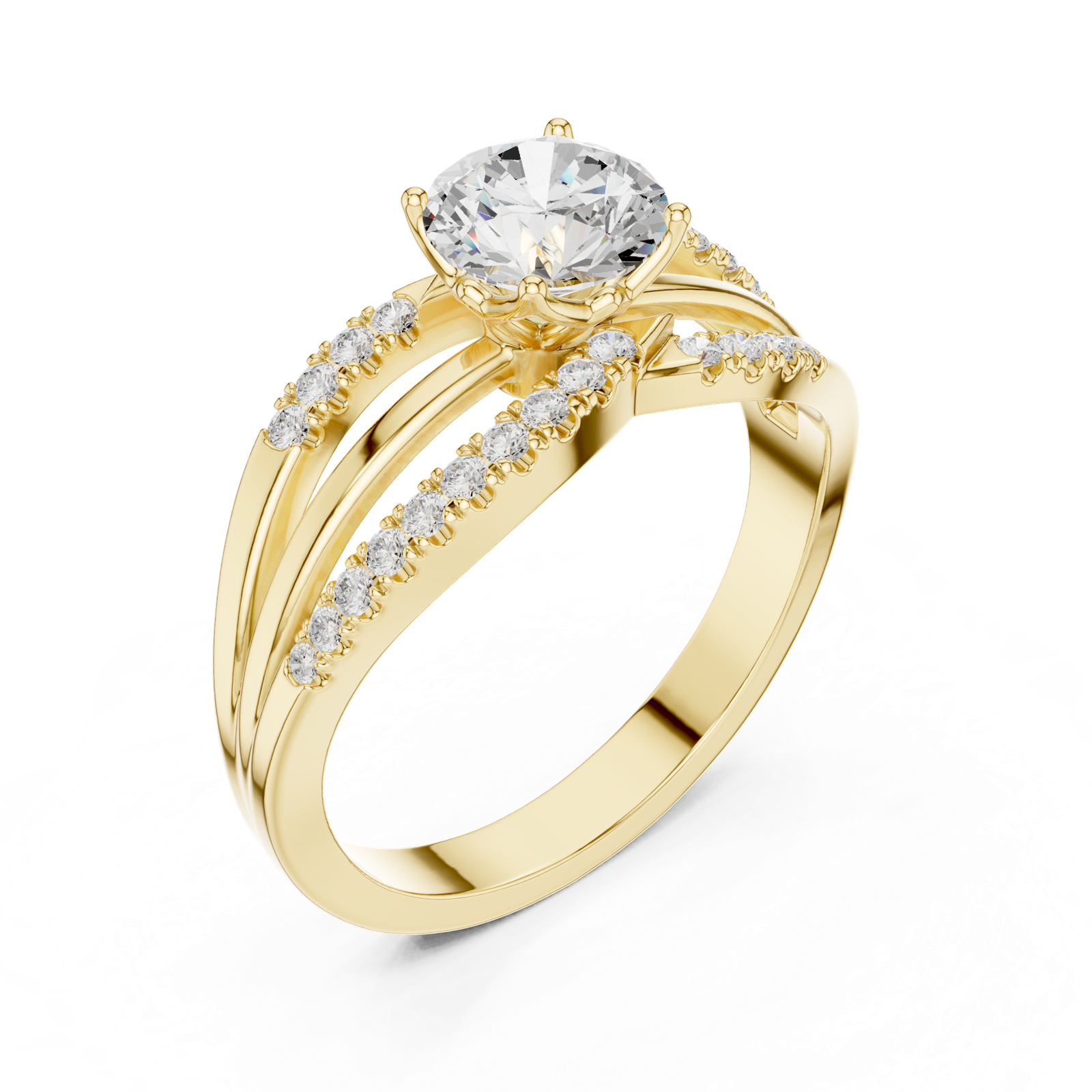 Gold Ring DDLR-356, Yellow Gold, view 2