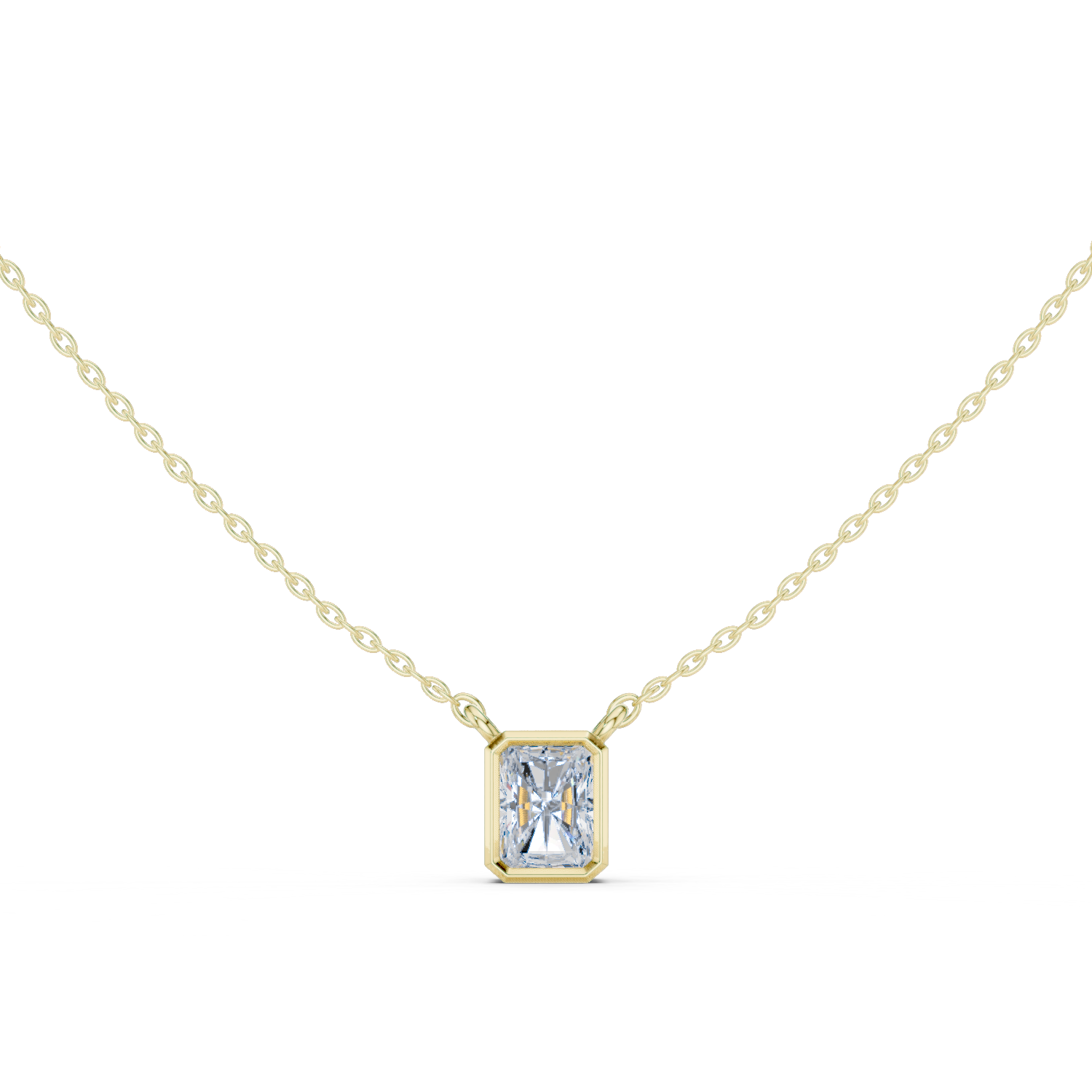 Gold Jewelry DDPS-001, Radiant center stone, Yellow Gold