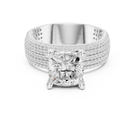 Gold Ring, Cushion center stone, White Gold, view 4