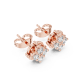 Gold Earrings 9-10050E, Rose Gold, view 2