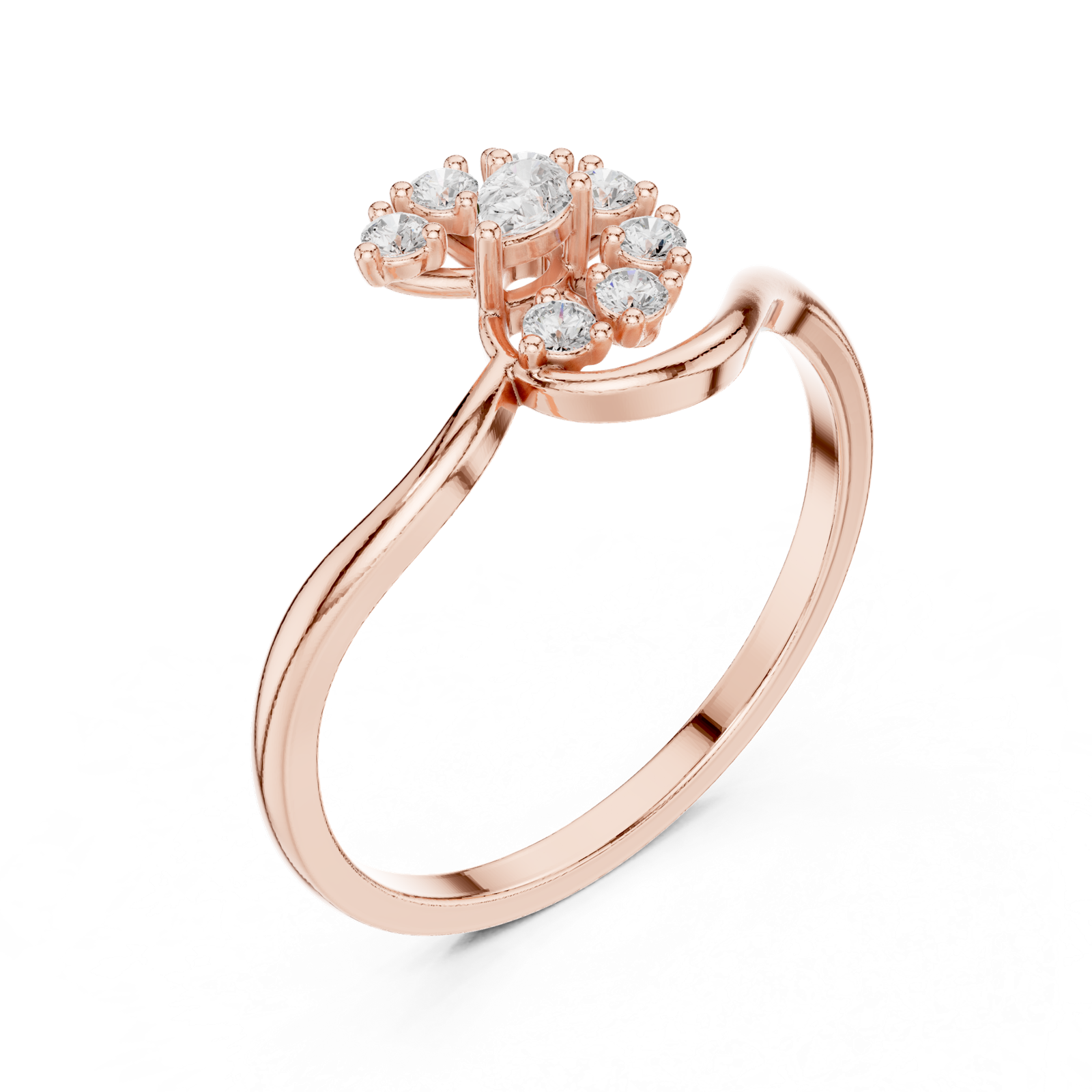 Gold Ring HLR-231, Rose Gold, view 2