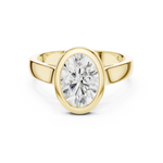 Gold Jewelry L36-3, Oval center stone, Yellow Gold, view 4