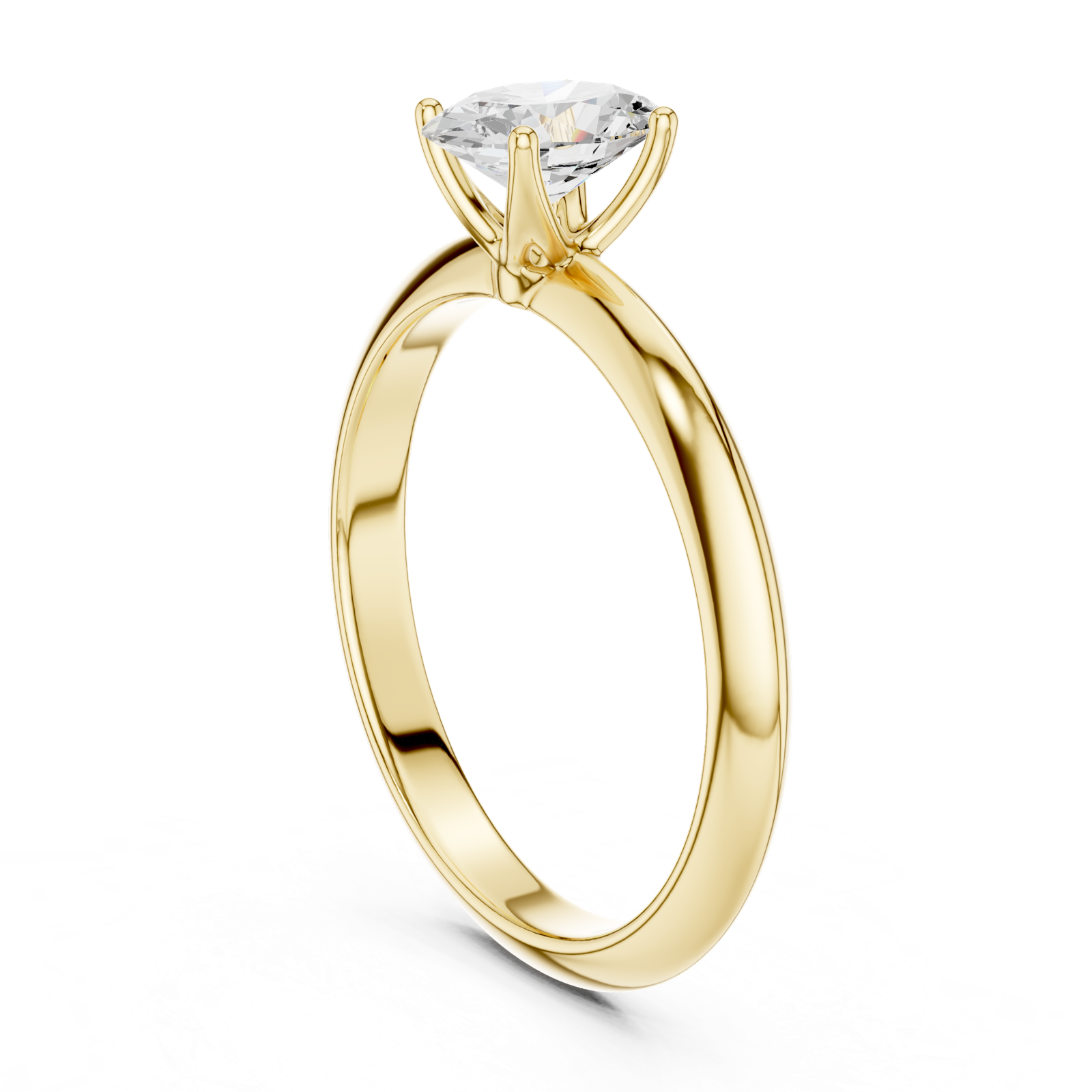 Gold Jewelry L36-6, Oval center stone, Yellow Gold, view 1