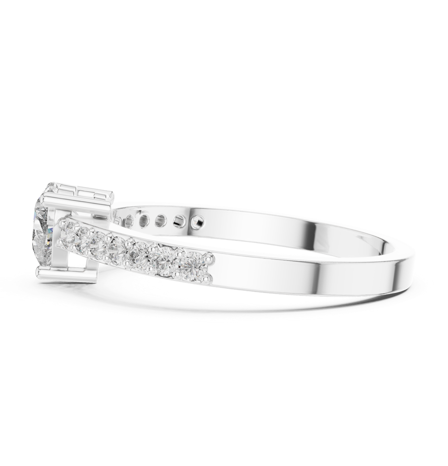 Gold Ring ABR-31, White Gold, view 3
