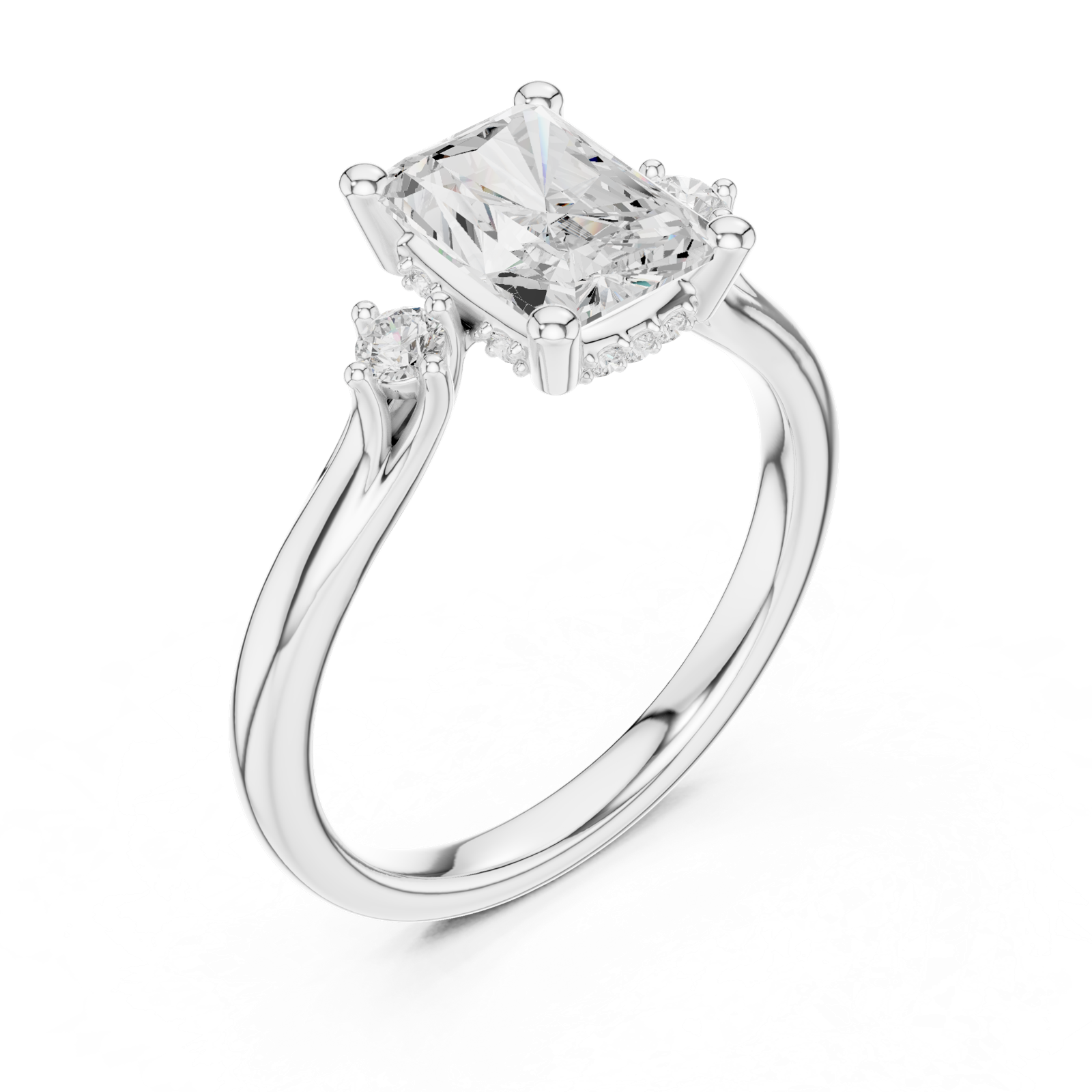 Gold Ring DDLR-974, White Gold, view 2