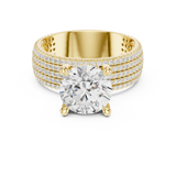 Gold Ring, Round center stone, Yellow Gold, view 4