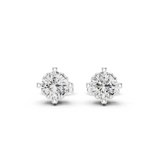 14K Solid Gold Lab Diamond Stud Earrings, White Gold