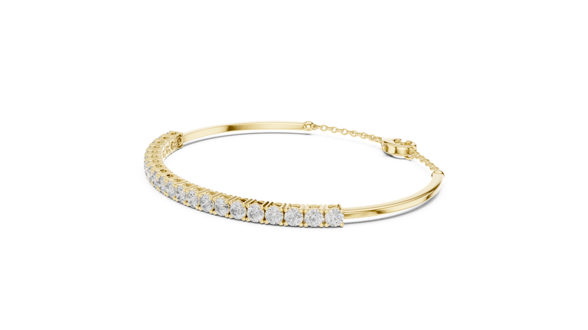 14K Solid Gold Lab Diamond Bracelet, Yellow Gold, view 1