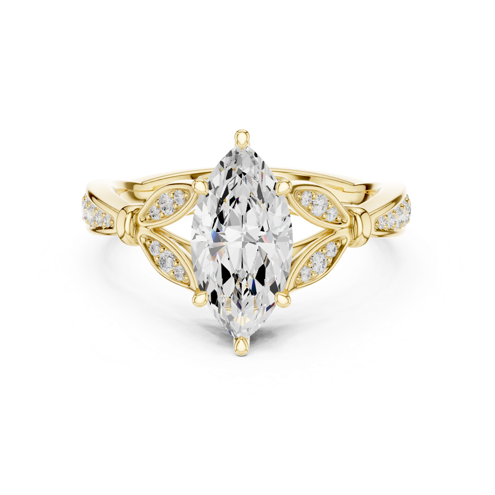 Gold Ring DDLR-935, Yellow Gold, view 4