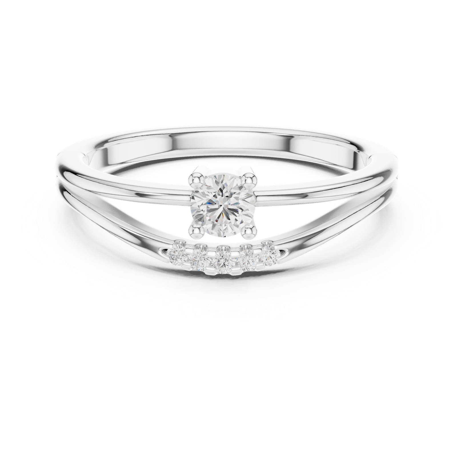 Gold Ring DDLR-830, White Gold, view 4