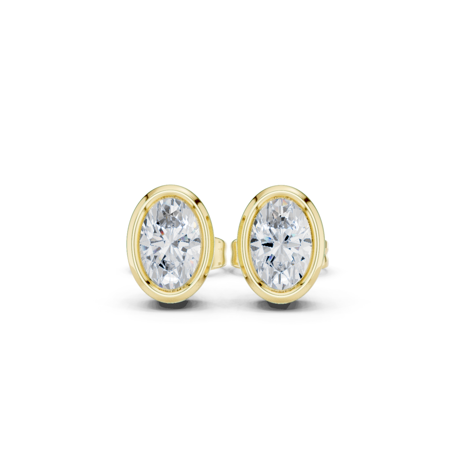 Gold Jewelry DDER-001, Oval center stone, Yellow Gold