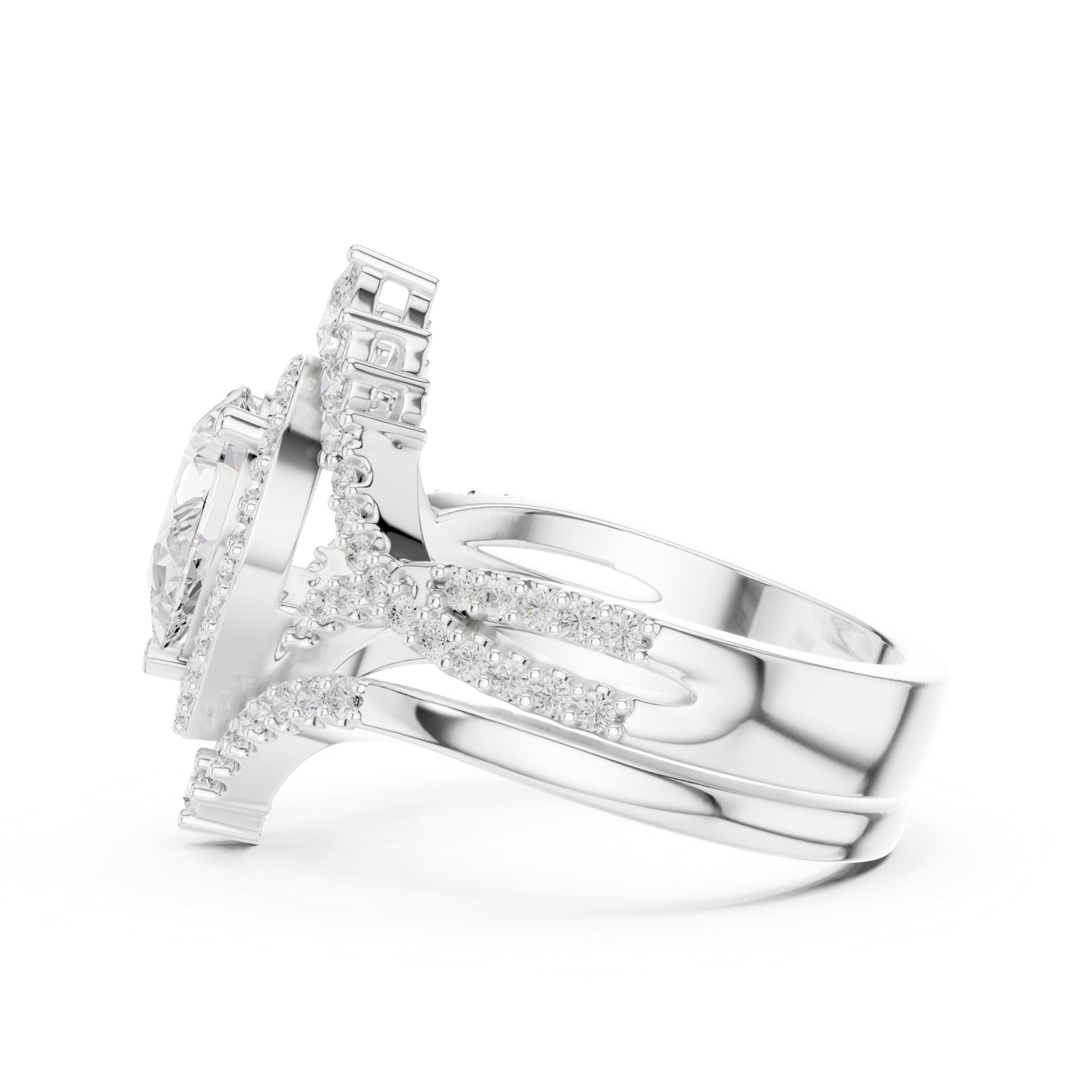 Gold Ring DDLR-353, White Gold, view 3