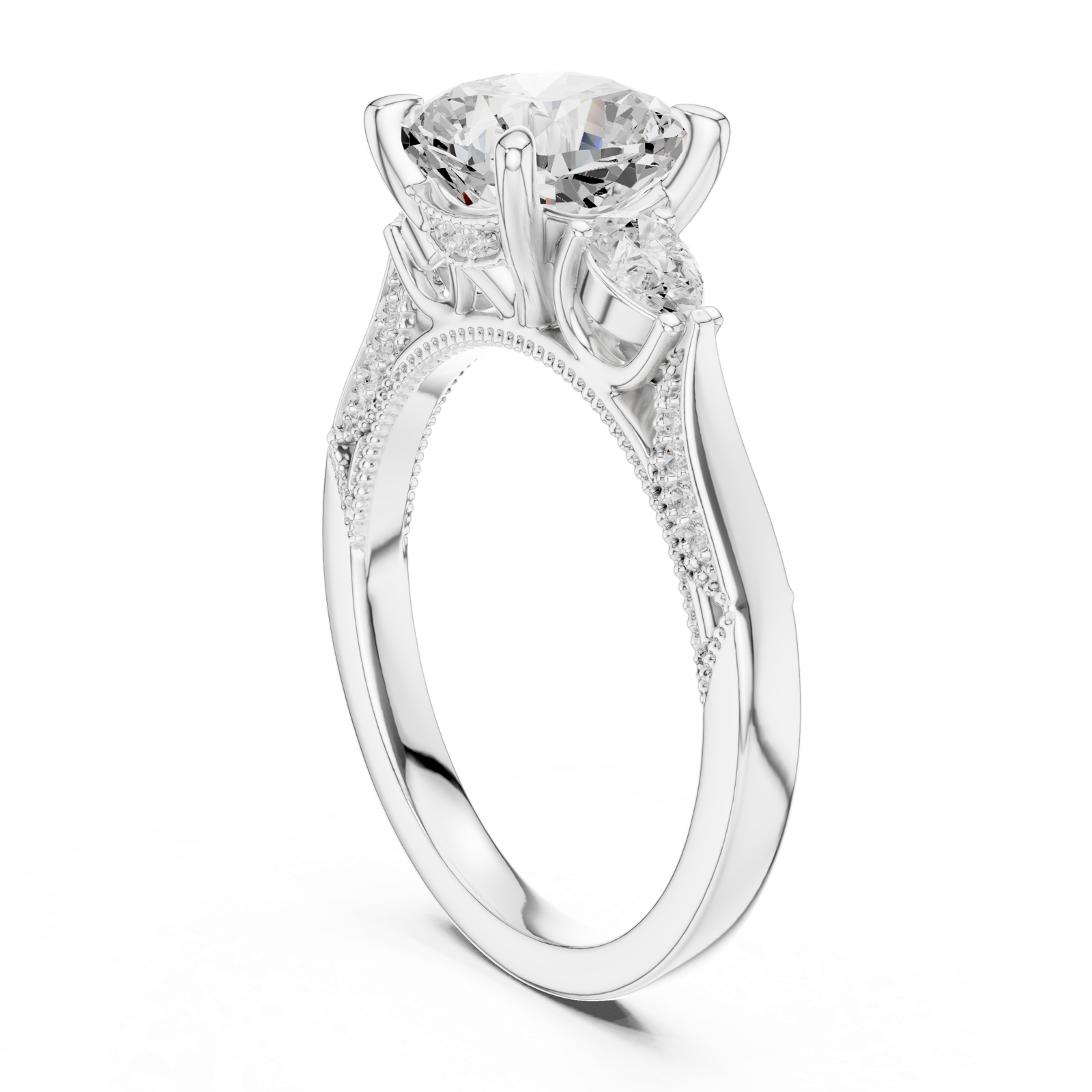Gold Ring DDLR-284, White Gold, view 1