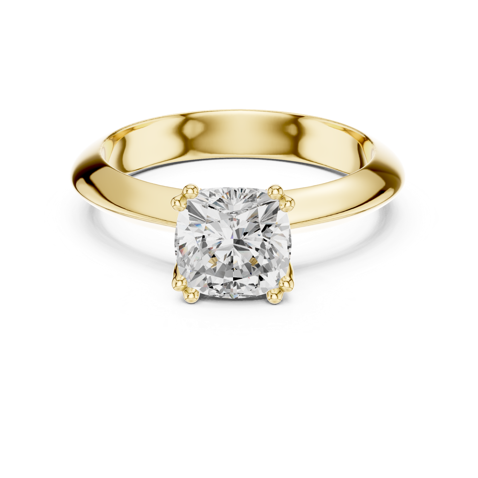 Gold Jewelry L36-8, Cushion center stone, Yellow Gold, view 4