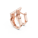 14K Solid Gold Lab Diamond Cluster Earrings, Rose Gold, view 2