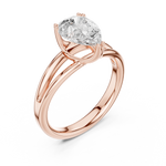 Gold Jewelry L36-7, Pear center stone, Rose Gold, view 2