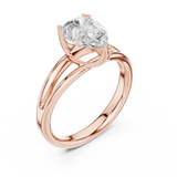 Gold Jewelry L36-7, Pear center stone, Rose Gold, view 2