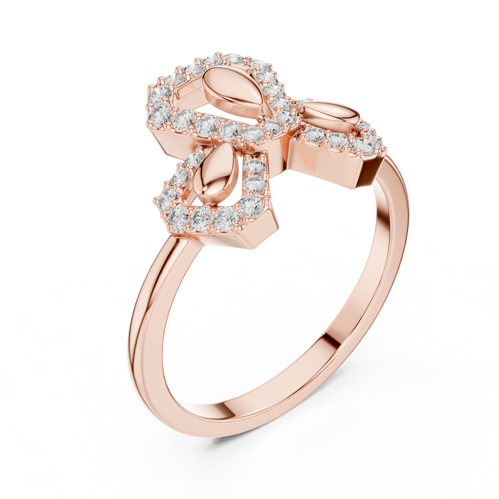 Gold Ring LR-01 (81), Rose Gold, view 2
